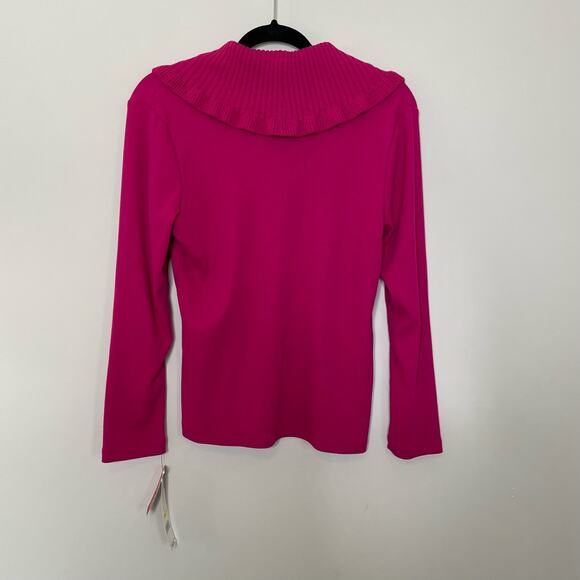 Rafaella Sweater Casual Cowl Neck Long Sleeve Knitted Pullover Barbie Pink M NWT - Picture 8 of 11